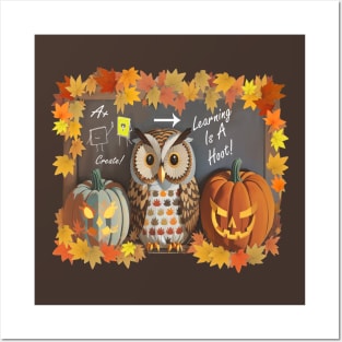 Teachers Learning Is A Hoot Fall Posters and Art
